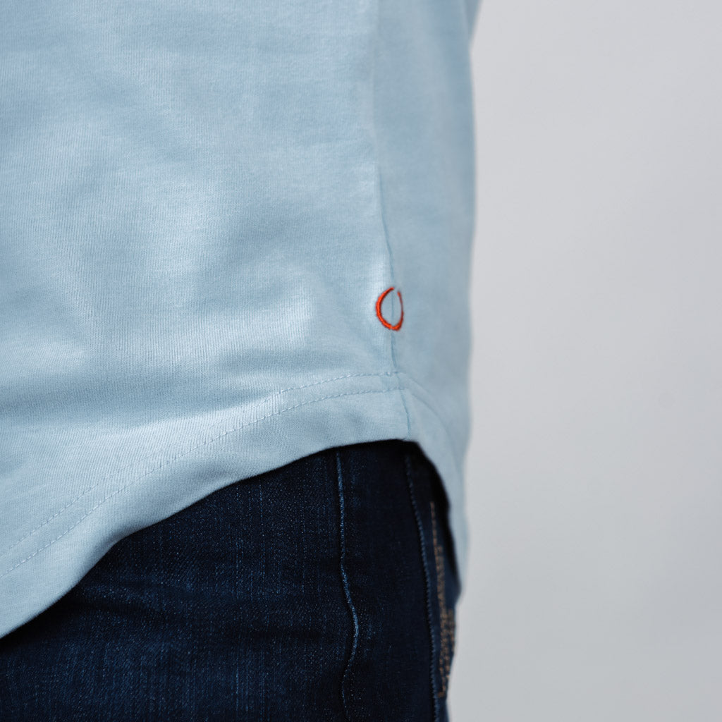 Ness Jersey Dropped Hem Crew Neck T-Shirt - Celestial Blue