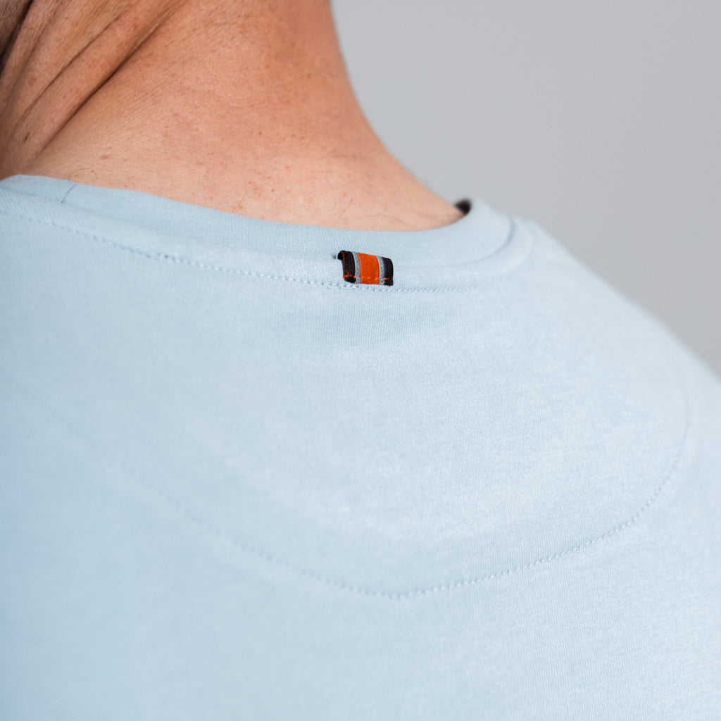 Ness Jersey Dropped Hem Crew Neck T-Shirt - Celestial Blue