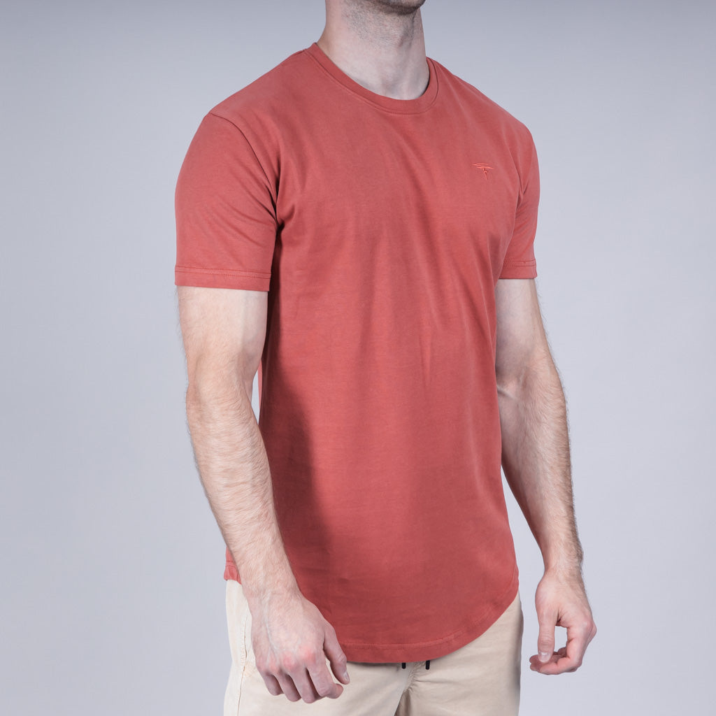 Ness Jersey Dropped Hem Crew Neck T-Shirt