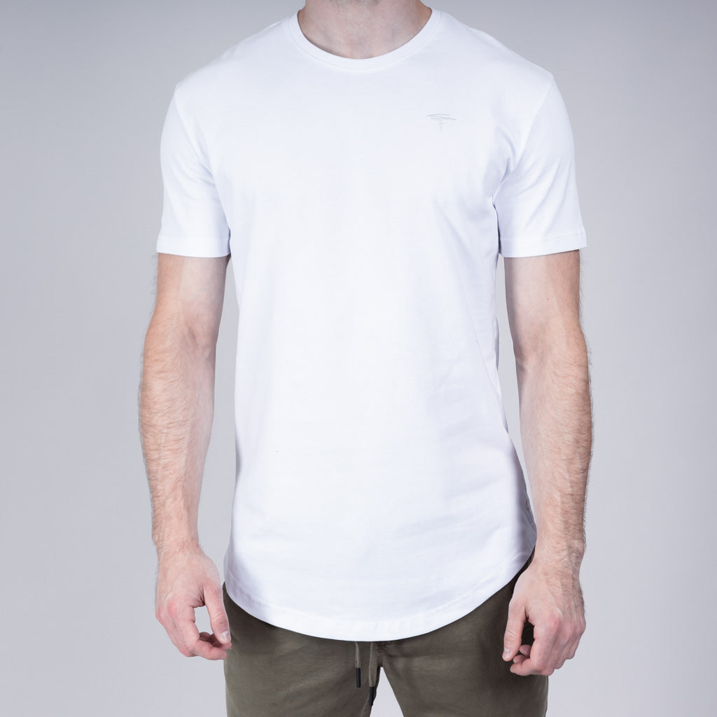 Ness Jersey Dropped Hem Crew Neck T-Shirt