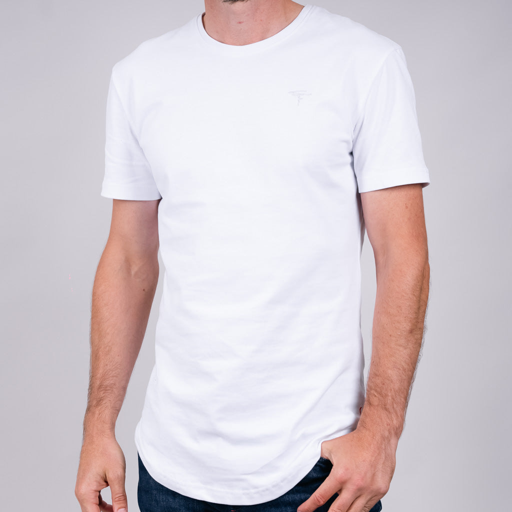 Ness Jersey Dropped Hem Crew Neck T-Shirt