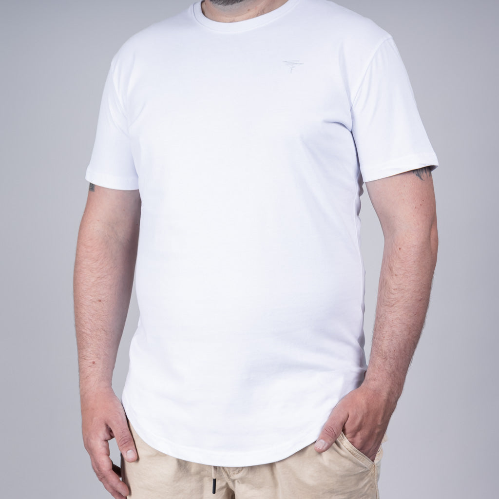 Ness Jersey Dropped Hem Crew Neck T-Shirt