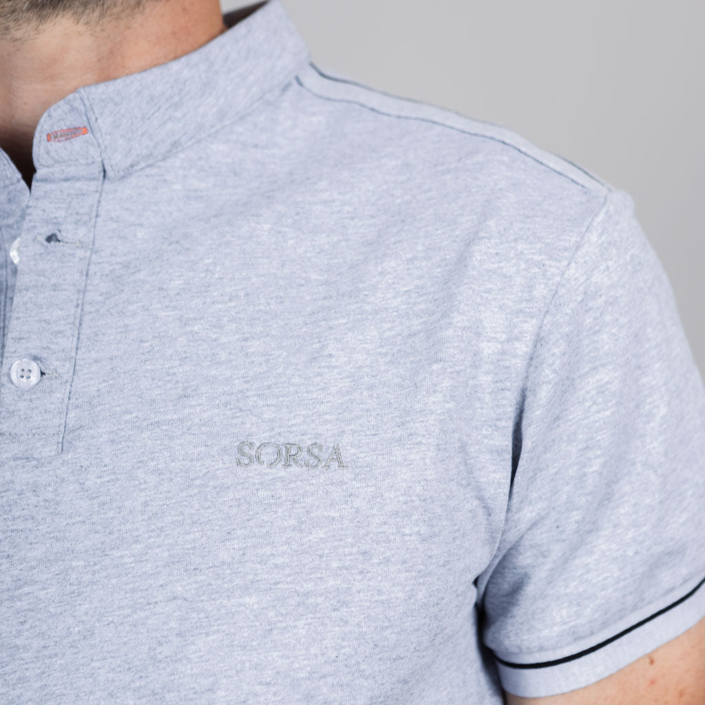 Nid Pique Jersey Polo Shirt - Frost Grey