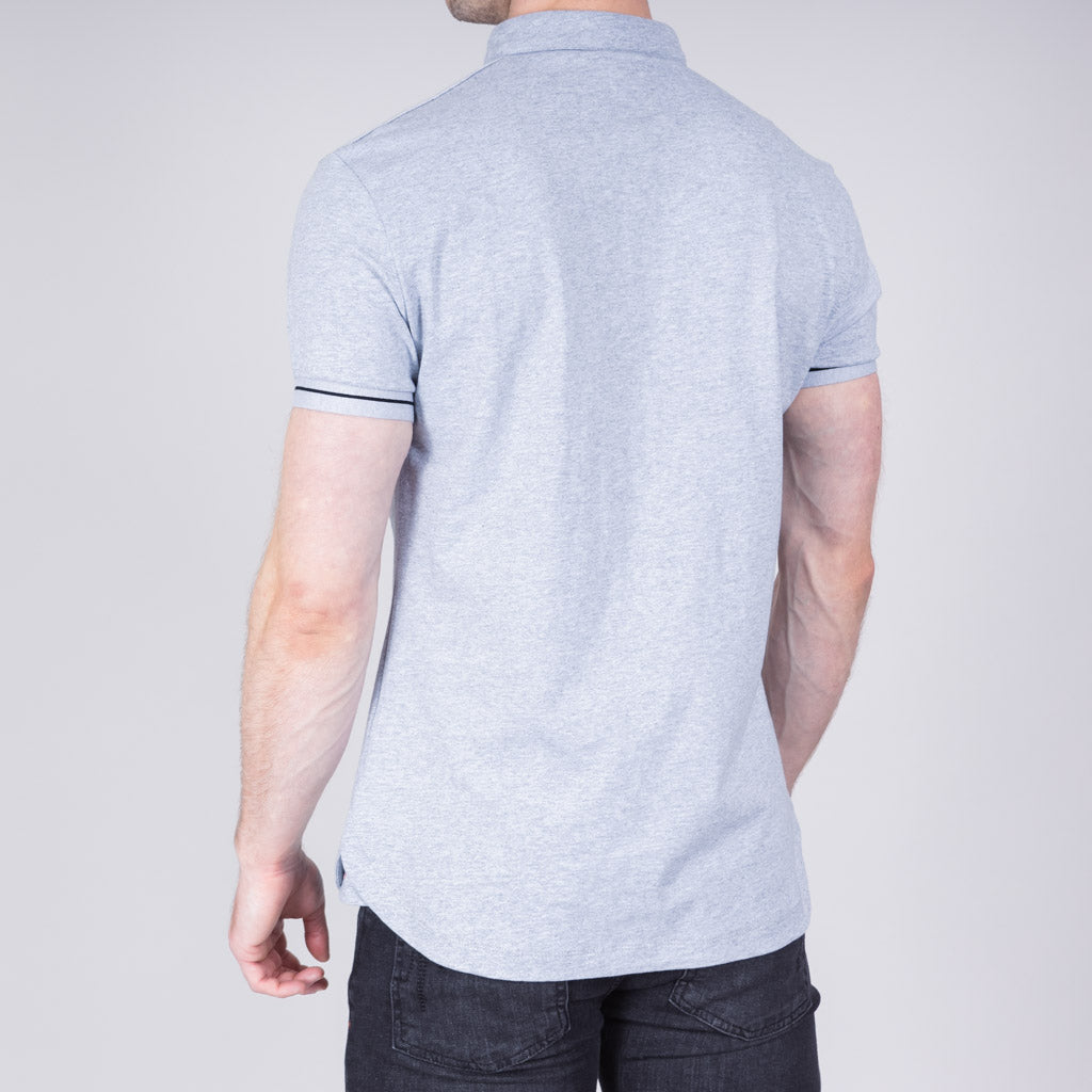 Nid Pique Jersey Polo Shirt - Frost Grey