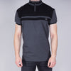 Noir Single Jersey Zip Polo Shirt