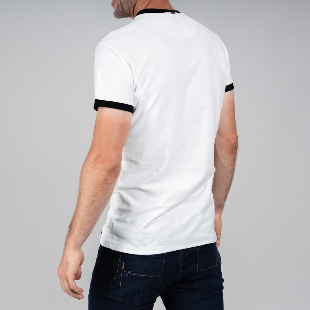 Ordie Textured Basketweave Jersey T-Shirt - Optic White