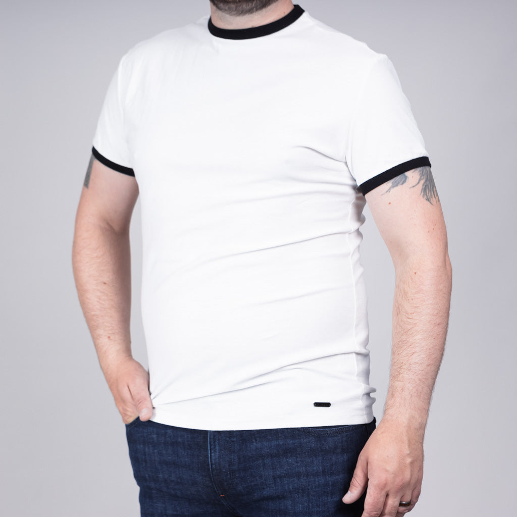 Ordie Textured Basketweave Jersey T-Shirt - Optic White