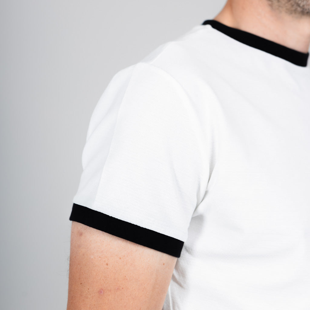 Ordie Textured Basketweave Jersey T-Shirt - Optic White