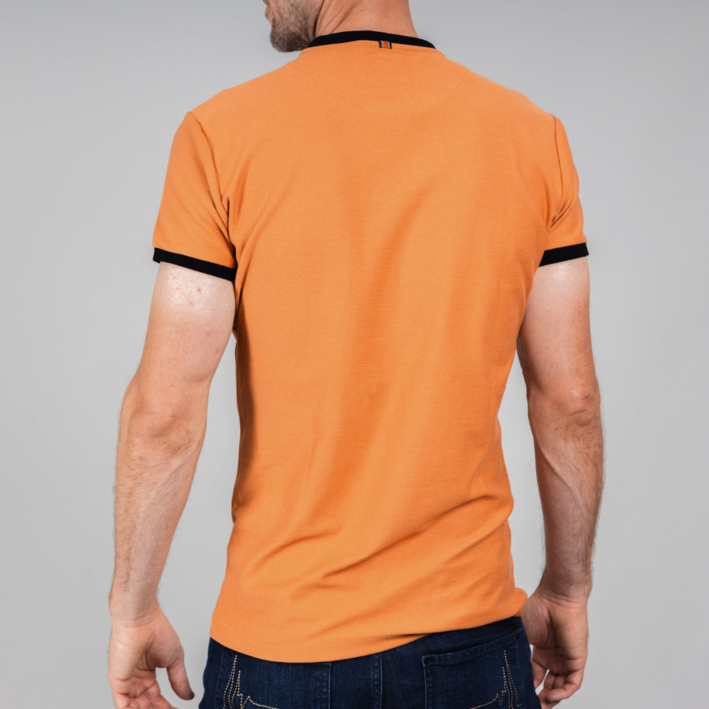Ordie Textured Basketweave Jersey T-Shirt - Orange