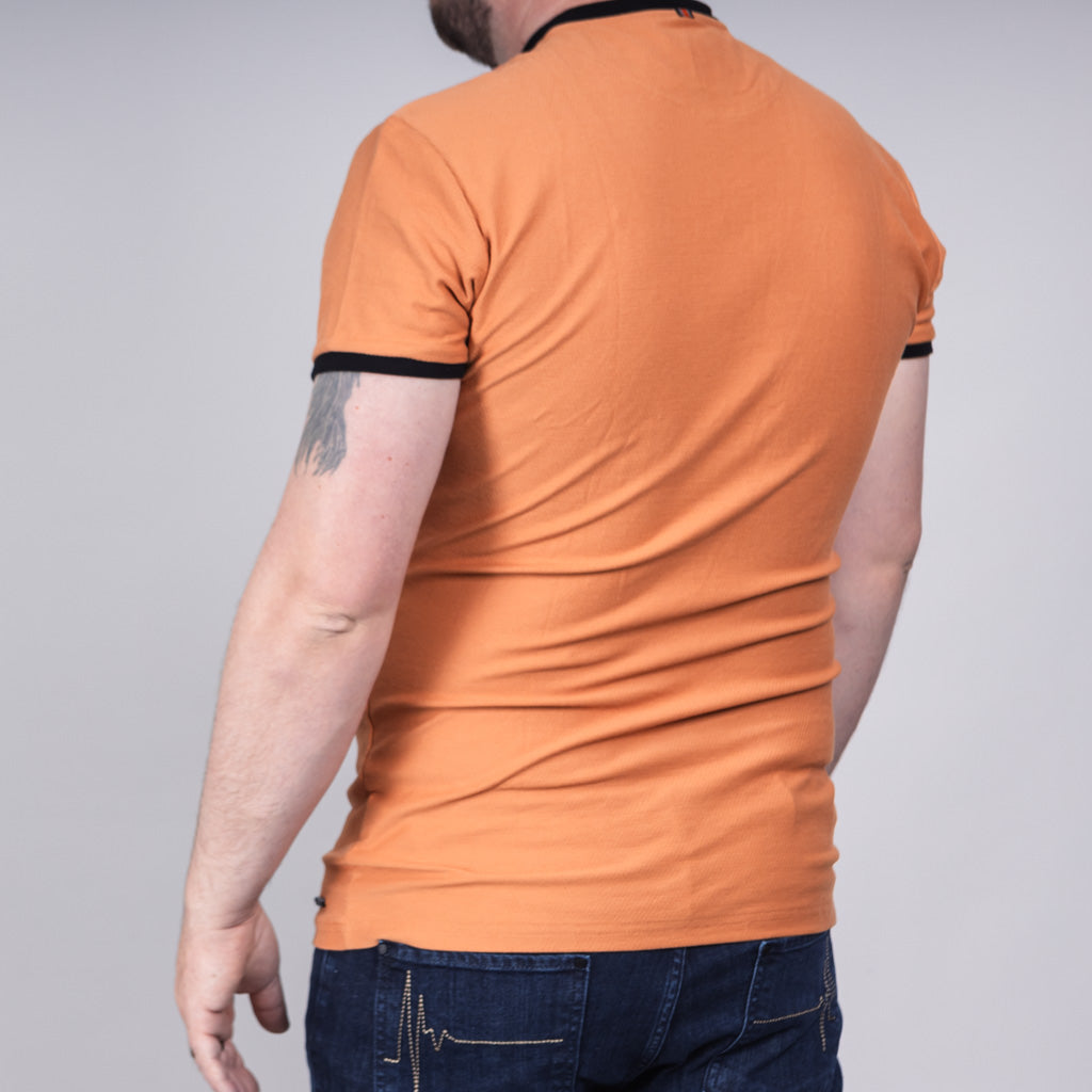 Ordie Textured Basketweave Jersey T-Shirt - Orange