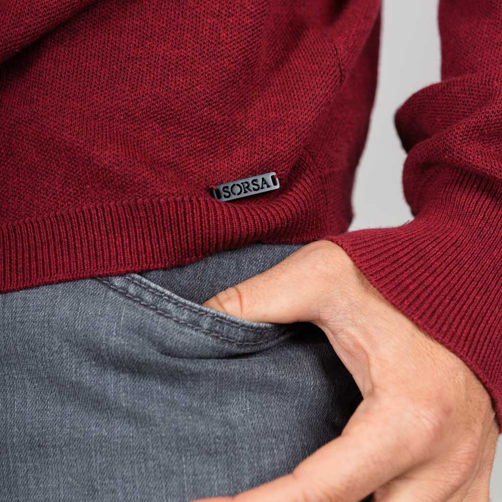 Palm Merino Blend Turtle Neck Knit - Earth Red