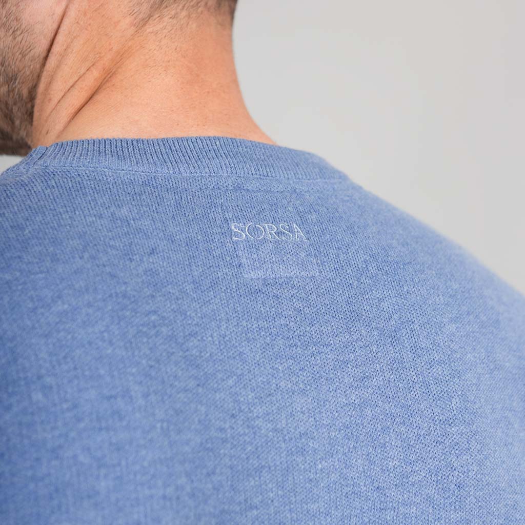 Possil Merino Blend Crew Neck Knit - Celestial Blue