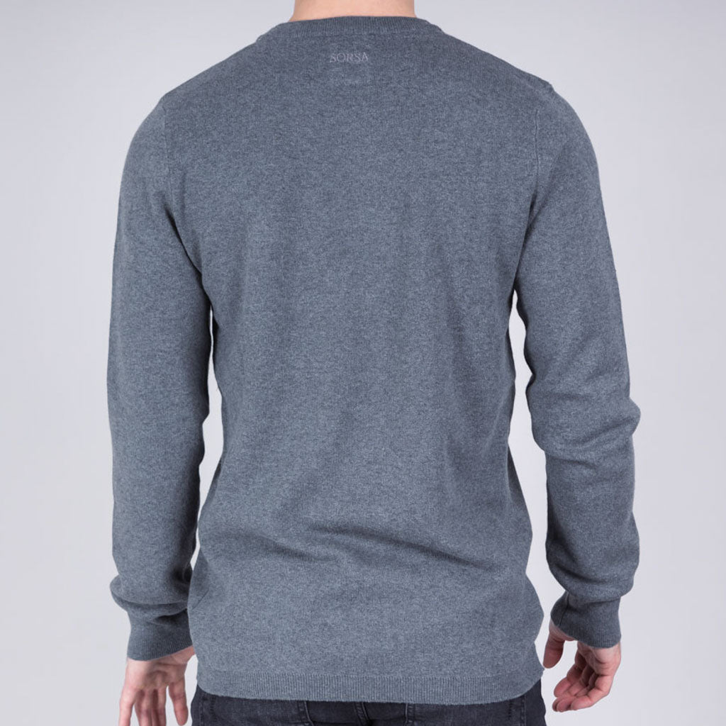 Possil Merino Blend Crew Neck Knit - Frost Grey