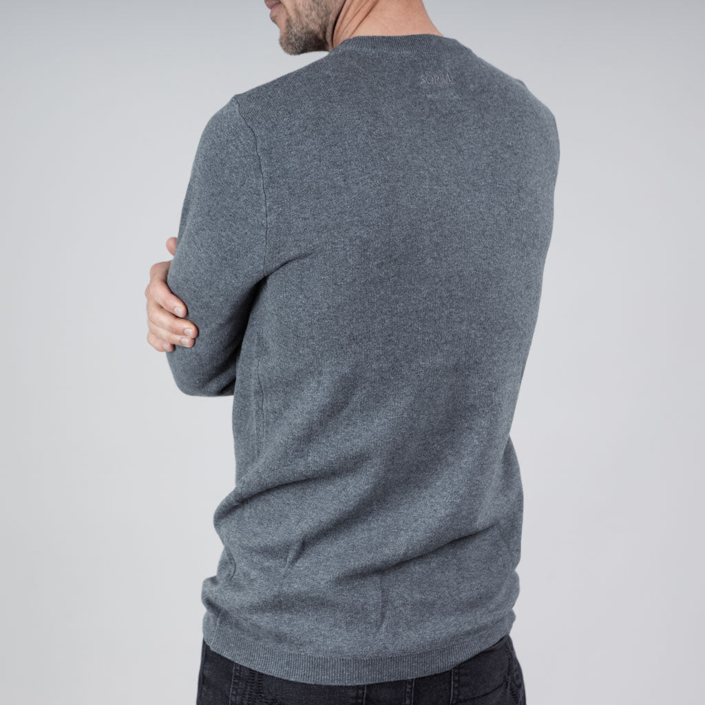 Possil Merino Blend Crew Neck Knit - Frost Grey