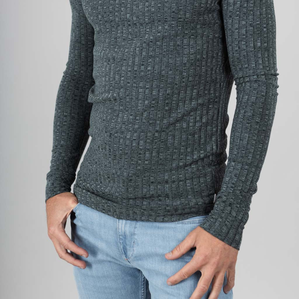 Rannoch Twisted Marl Rib Raglan Long Sleeve T-Shirt - Four Leaf