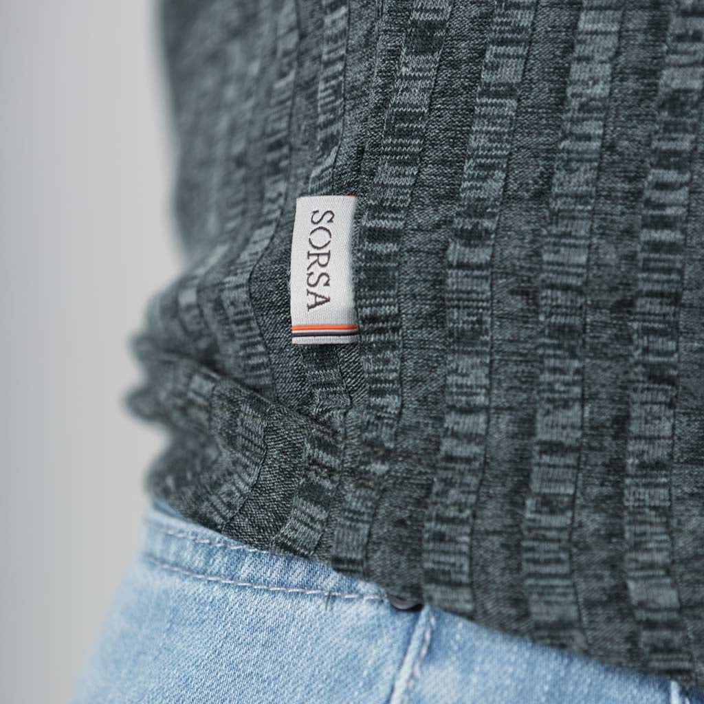 Rannoch Twisted Marl Rib Raglan Long Sleeve T-Shirt - Four Leaf