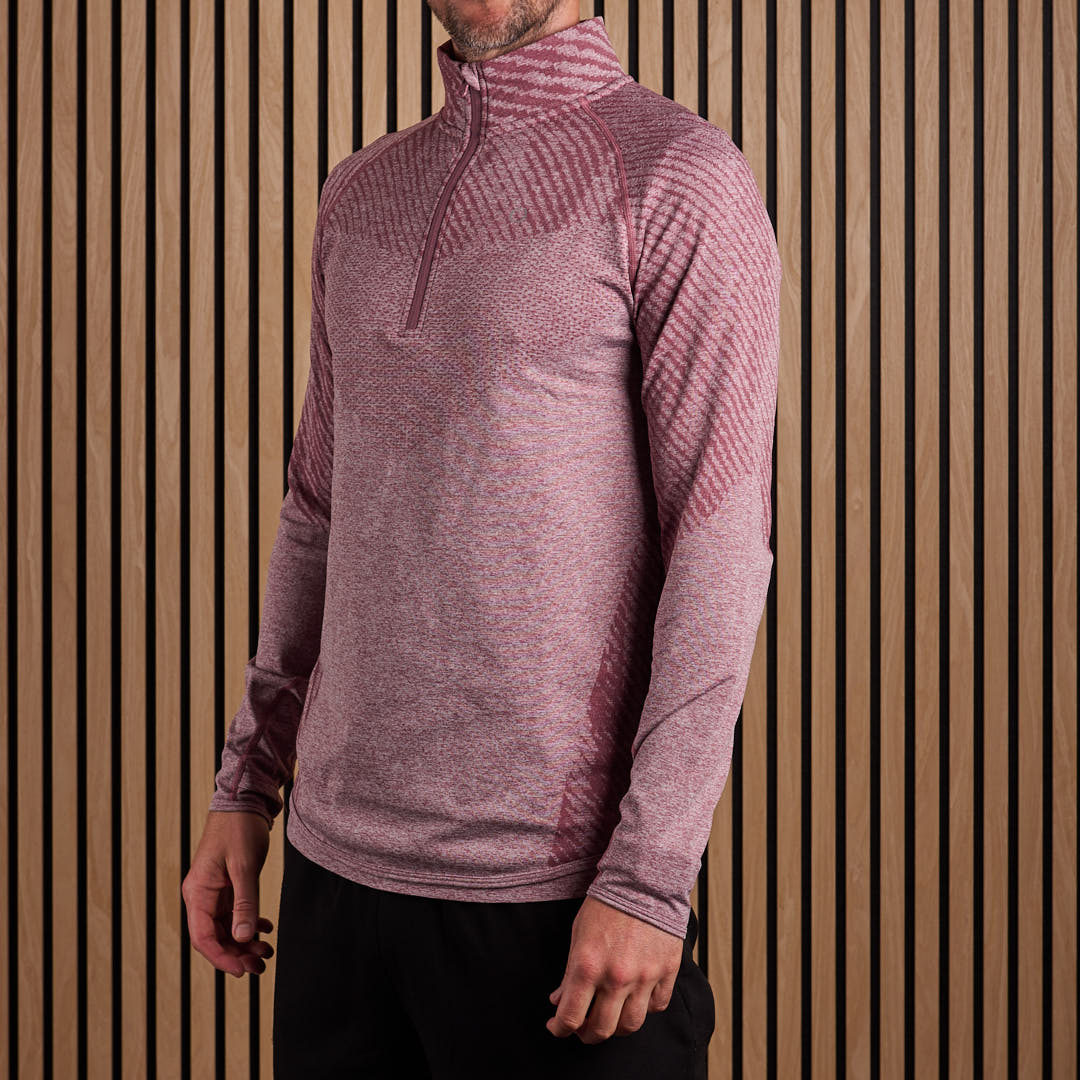 Seamless Quarter Zip Red