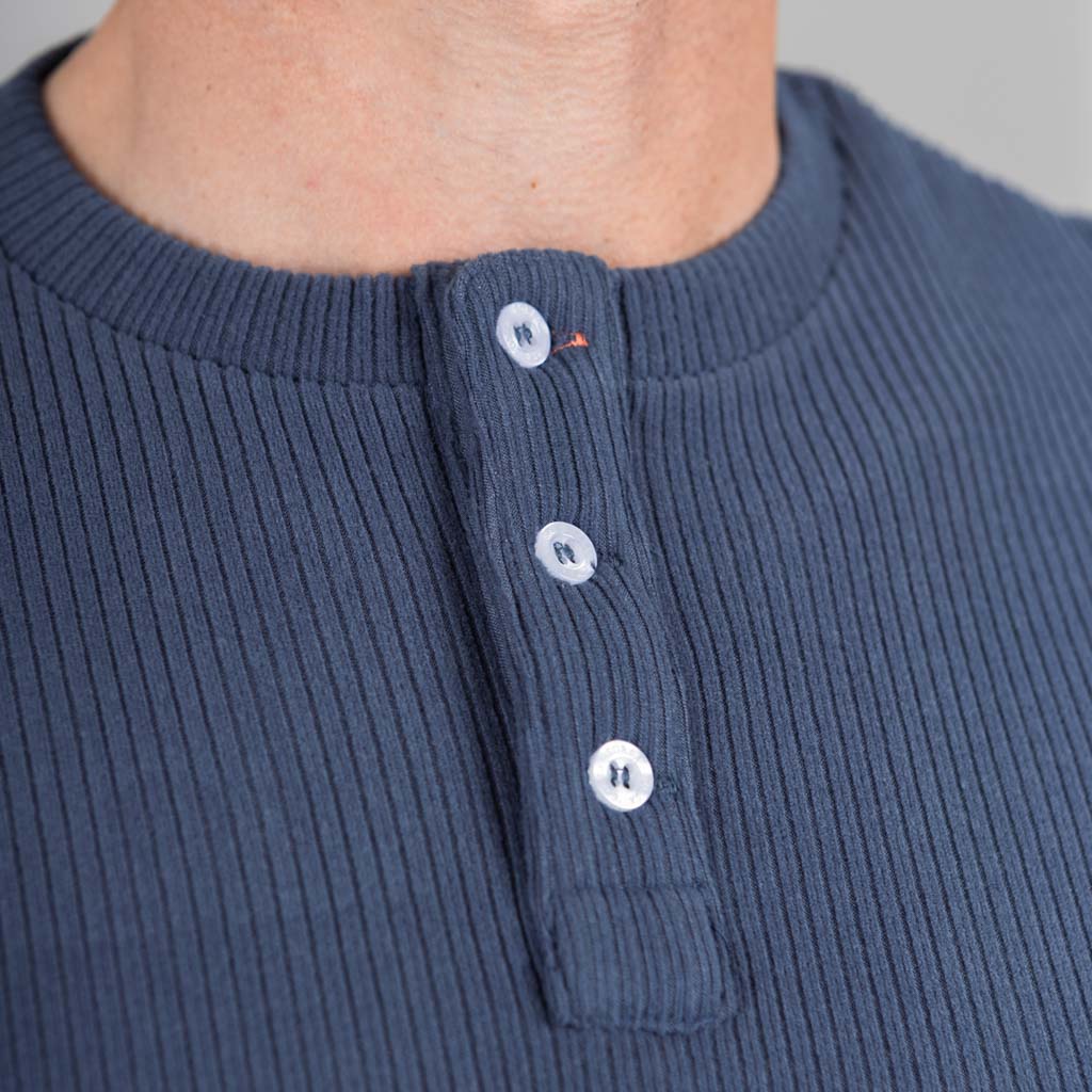 Shiel Twisted Marl Ribbed Long Sleeve T-Shirt - Bering Sea