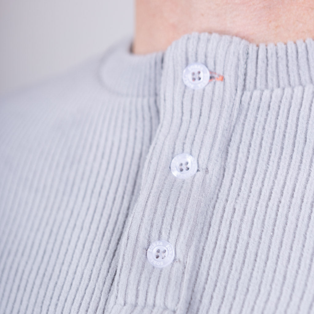 Shiel Twisted Marl Ribbed Long Sleeve T-Shirt - Silver Marl