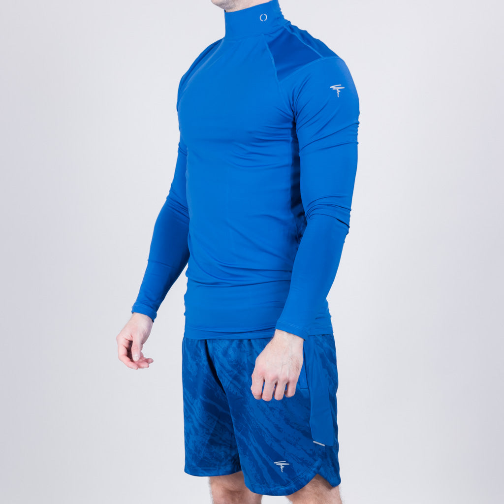 Shira Mock Neck Compression Top - Dazzling Blue