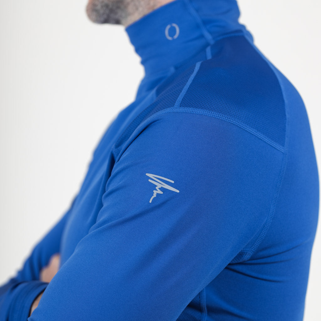 Shira Mock Neck Compression Top - Dazzling Blue