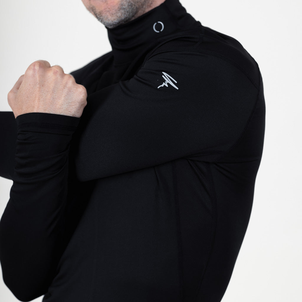 Shira Mock Neck Compression Top - Jet Black