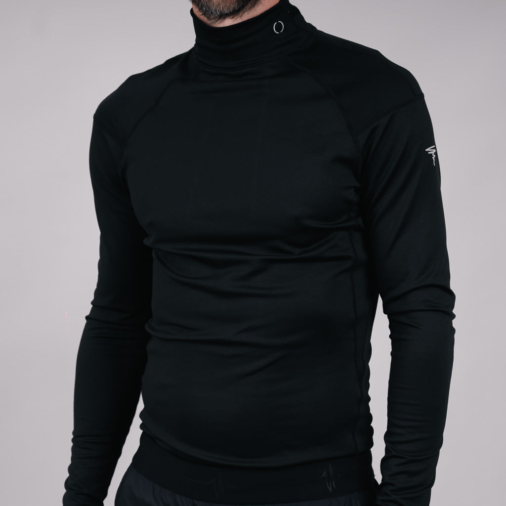 Shira Mock Neck Compression Top - Jet Black