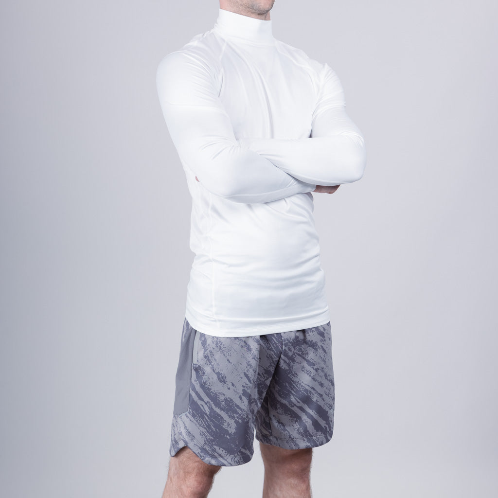Shira Mock Neck Compression Top - Optic White