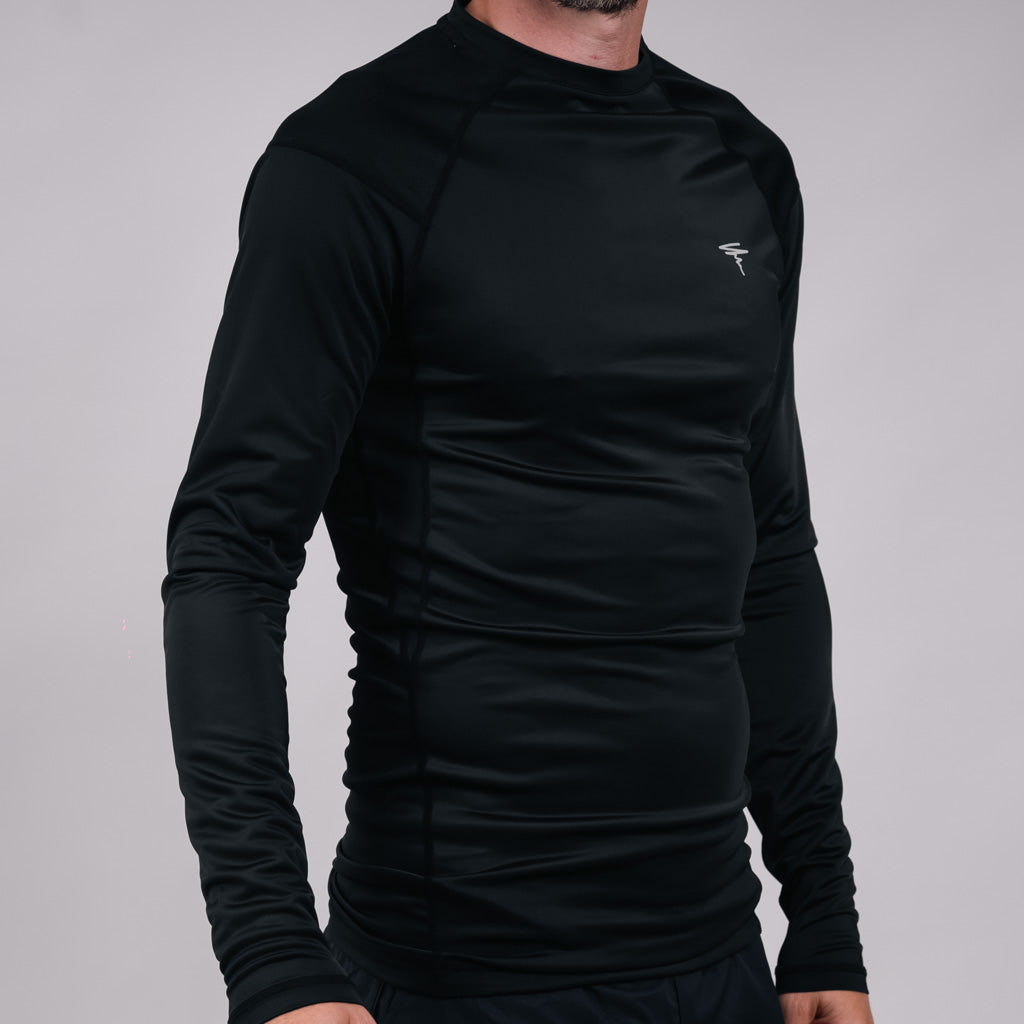 Sian Raglan Compression Long Sleeve Top - Jet Black