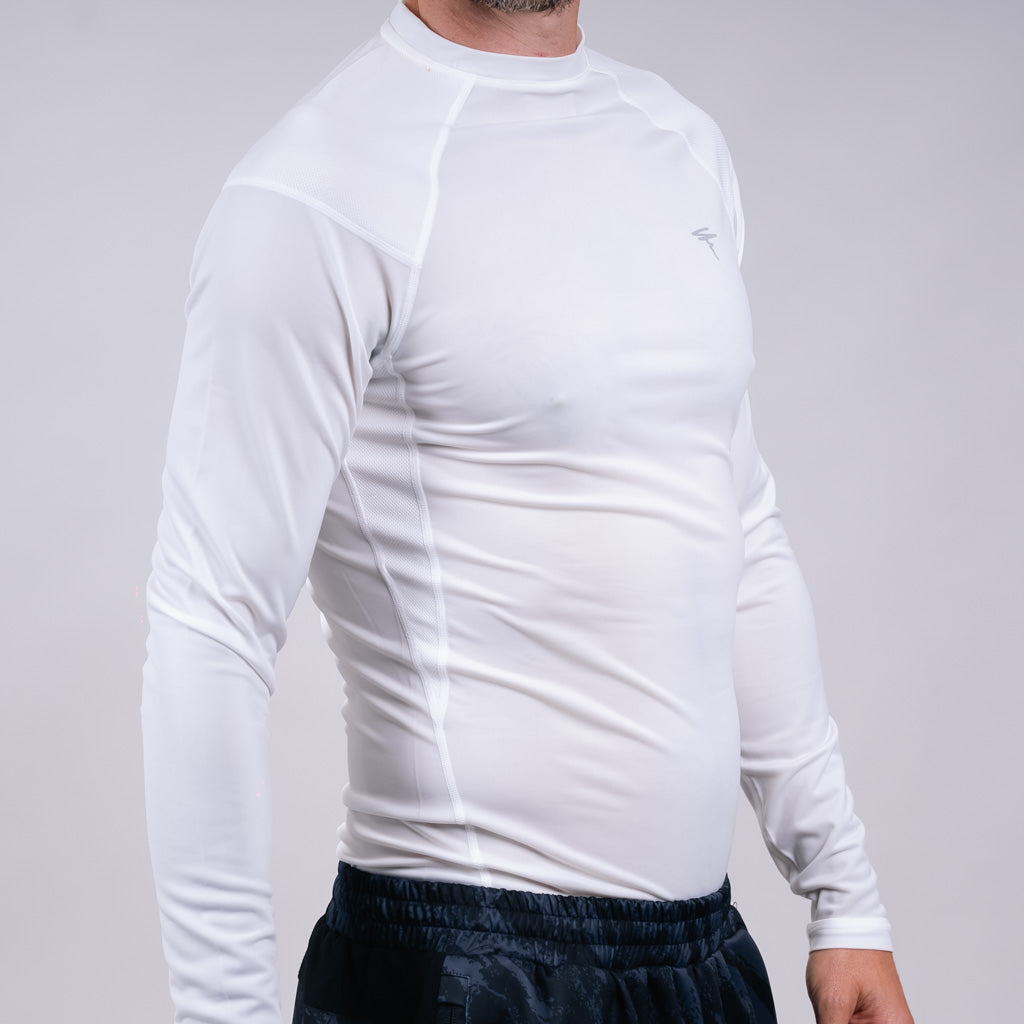 Sian Raglan Compression Long Sleeve Top - Optic White