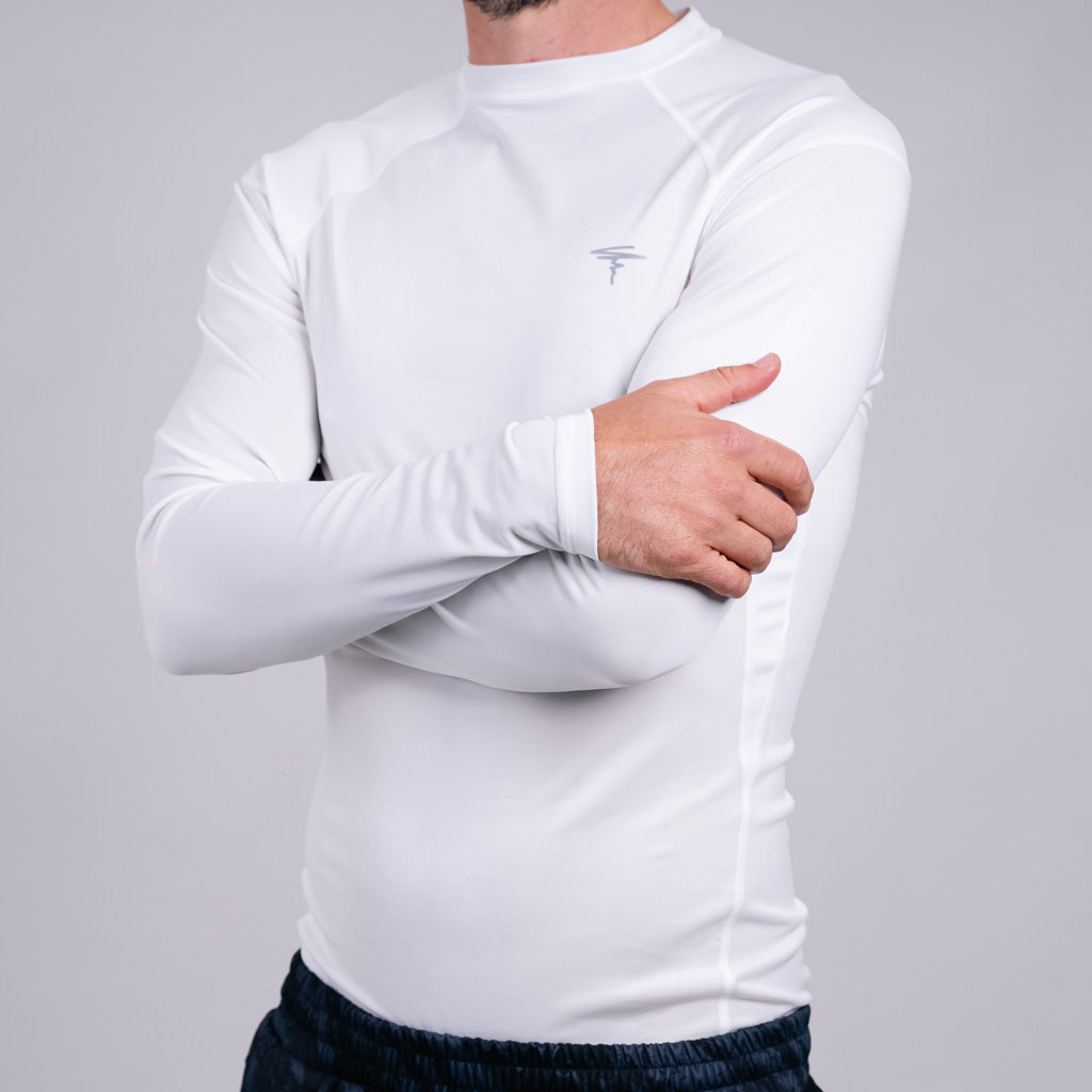 Sian Raglan Compression Long Sleeve Top - Optic White