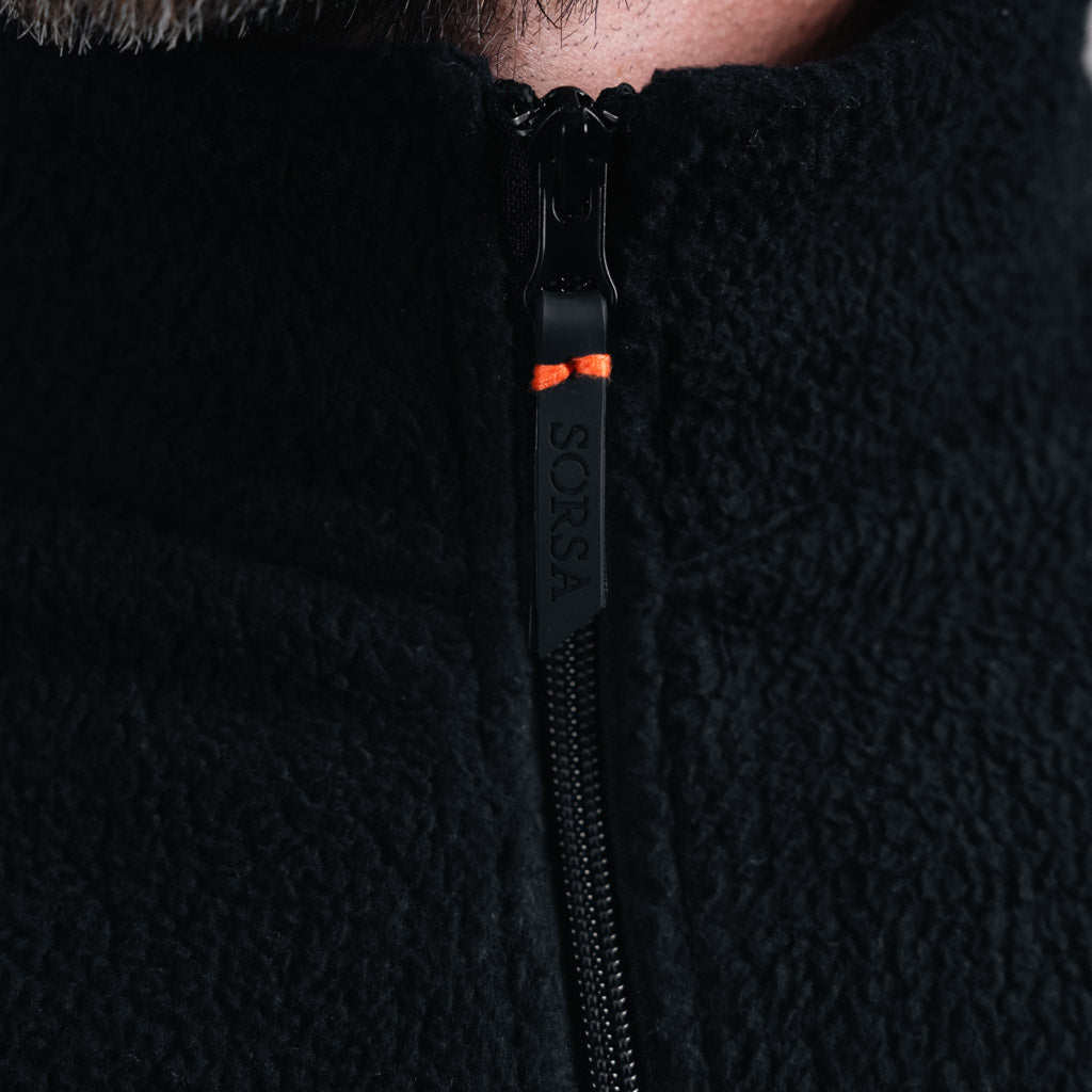 Skyline Funnel Neck Zipper Fleece - Jet Black