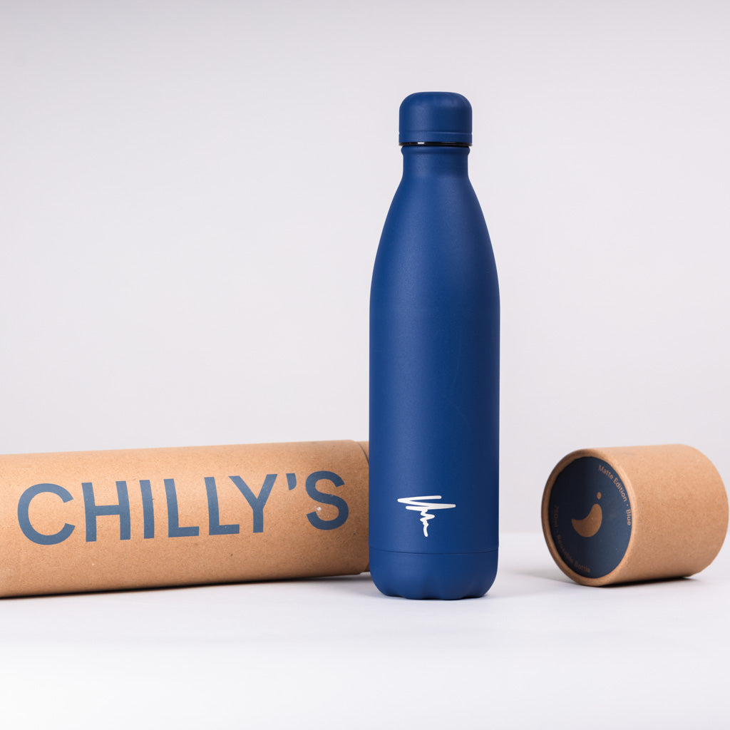 Sorsa x Chillys Insulated Screw Cap bottle (750ml) - Matte Blue