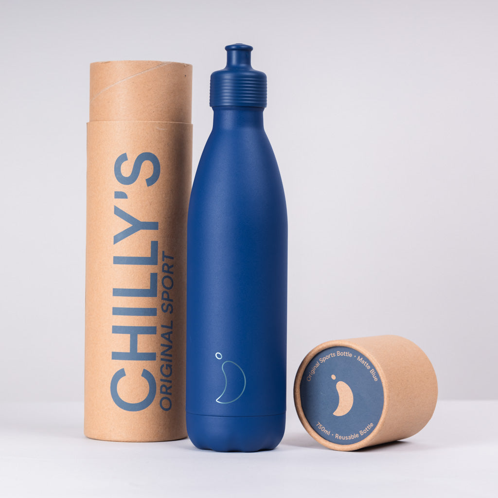 Sorsa x Chillys Insulated Sports Cap bottle (750ml) - Matte Blue