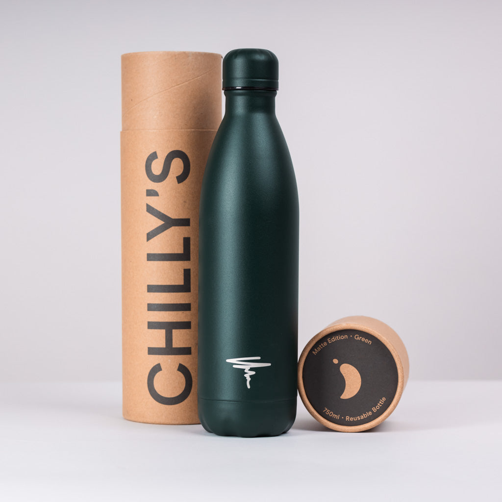 Sorsa x Chillys Insulated Screw Cap bottle (750ml) - Matte Green