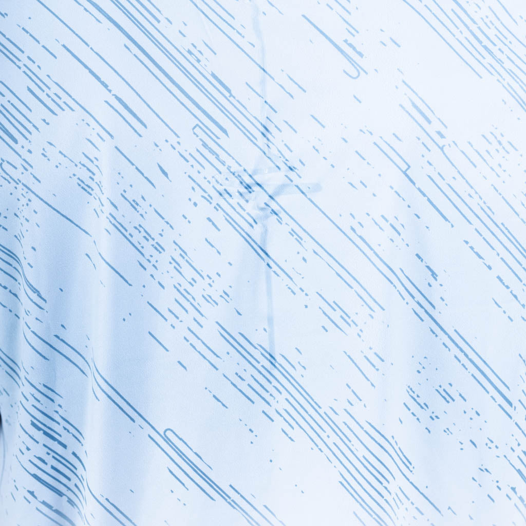 St John Curved Hem Crew Neck T-Shirt - Celestial Blue & Optic White