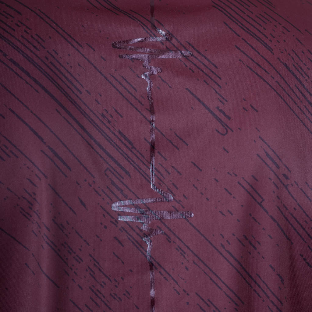 St John Curved Hem Crew Neck T-Shirt - Cabernet & Salsa