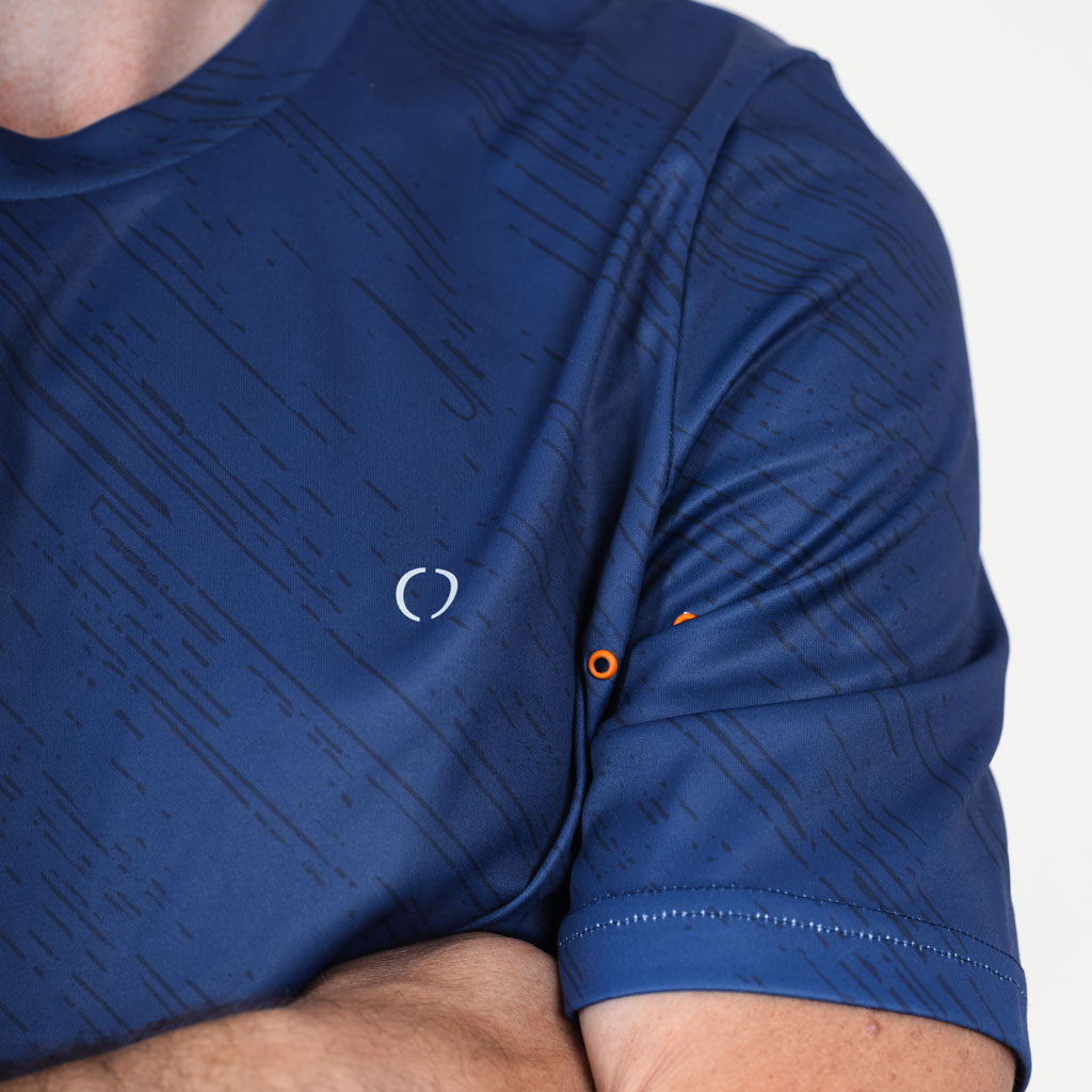 St John Curved Hem Crew Neck T-Shirt - Medieval Blue & Dazzling Blue