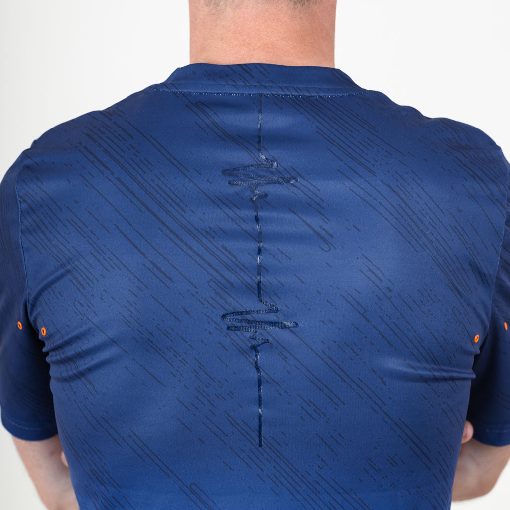 St John Curved Hem Crew Neck T-Shirt - Medieval Blue & Dazzling Blue