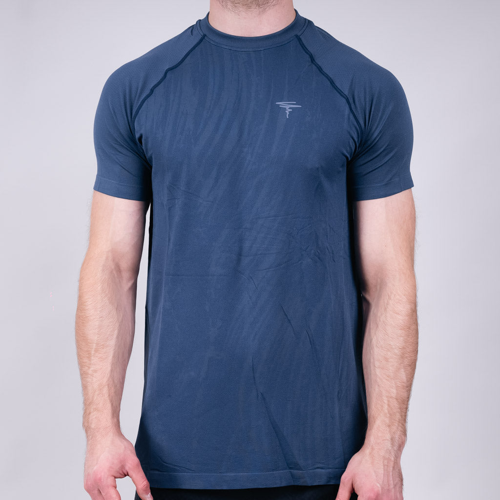 Stack Marl Knit Seamless Crew Neck T-Shirt