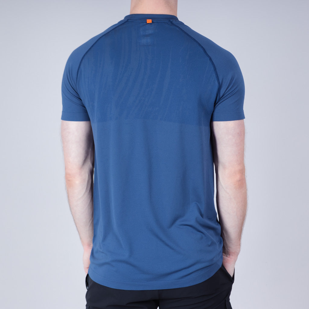 Stack Marl Knit Seamless Crew Neck T-Shirt - Bering Sea