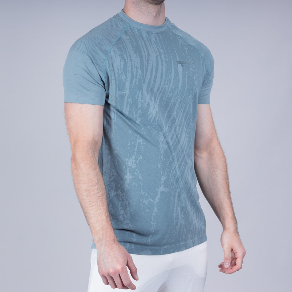 Stack Marl Knit Seamless Crew Neck T-Shirt