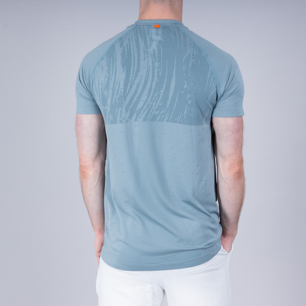 Stack Marl Knit Seamless Crew Neck T-Shirt - Puritan Grey