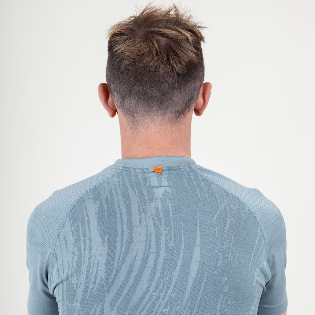 Stack Marl Knit Seamless Crew Neck T-Shirt - Puritan Grey