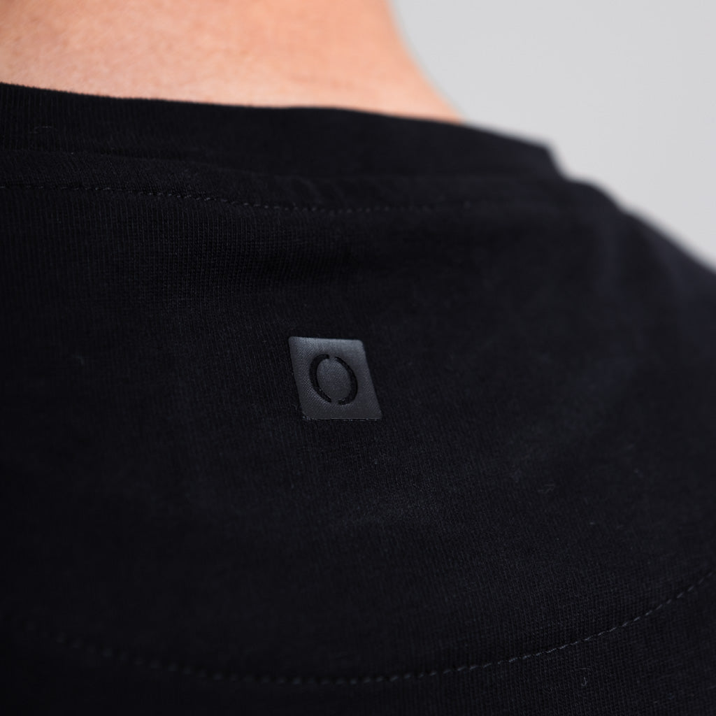 Tay Jersey Split Hem Crew Neck T-Shirt - Jet Black