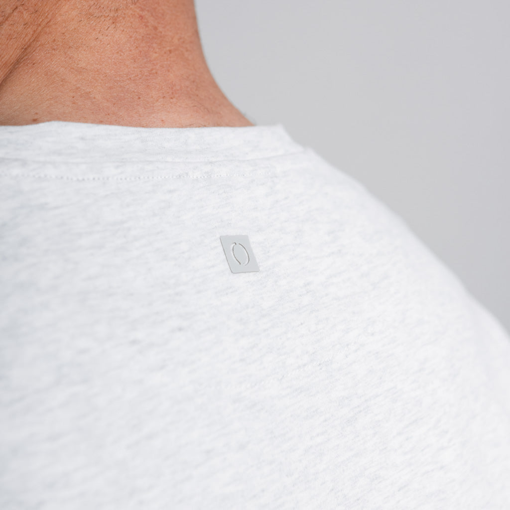 Tay Jersey Split Hem Crew Neck T-Shirt - Silver Marl