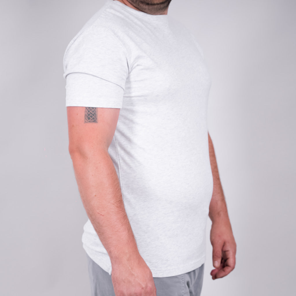 Tay Jersey Split Hem Crew Neck T-Shirt - Silver Marl