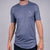 Toll Heather Jersey Dropped Hem Crew Neck T-Shirt