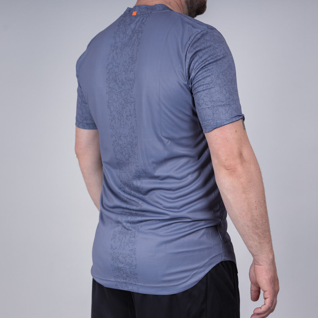 Toll Heather Jersey Dropped Hem Crew Neck T-Shirt - Frost Grey