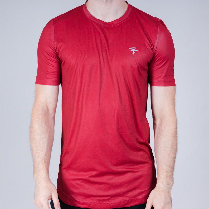 Toll Heather Jersey Dropped Hem Crew Neck T-Shirt